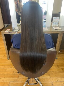 ヴァンカウンシル 清須店(VANCOUNCIL) 艶めくストレート　髪質改善ケアカラー/透明感カラー　＃1