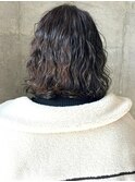 ボブパーマ スパイラルパーマ 束感 グレージュカラー