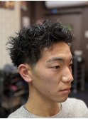 仏陀パーマ×テーパーフェード