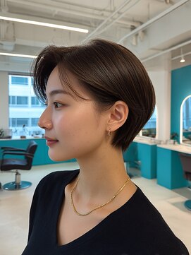 クレビア 名古屋(CreBiA) 艶髪/透明感/レイヤーカット/顔まわりカット/ショート