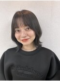 くびレイヤーボブルフネビージュ小顔ワンレンこなれミディ