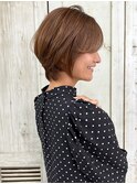 札幌/髪質改善/モカベージュ×ミニウルフ×レイヤーショート