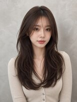ラックスビーギャラリー なんば駅前店(LUXBE GALLERY) 髪質改善 透明感ダークグレージュ くびれレイヤーロング