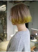 クリームブロンドイエローヘア