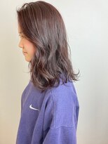 ヘア プロデュース キュオン(hair produce CUEON.) セミロング×レッドブラウン