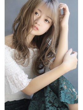 ラファンジュ ヘアー(Rohange hair) 【Rohange】ホワイトベージュ×リラクシーセミディ#ハイライト