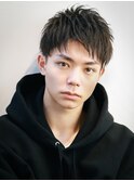 キメ過ぎないツーブロックハーフアップ短髪【プレーンショート】