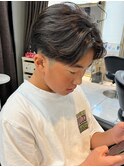 ニュアンスパーマ センターパート メンズカット キッズカット