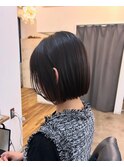 20代30代40代ストレートボブリップラインシアーブラック髪質改善