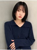 内巻きボブ/ストレートボブ/小顔ボブ/ナチュラルブラック