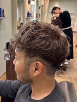 エクファ ヘア リゾート 大津 瀬田店(ex-fa hair resort)&nbsp;ミルクティーブロンド/ダークブルー/デジタルパーマ/大津/瀬田