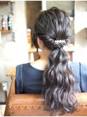 大人可愛い波巻きダウンスタイル
