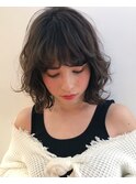 マニッシュ　ネイビーカラー　美髪　フレンチボブ　ショート