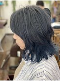 ★インナーカラー★コバルトブルー★