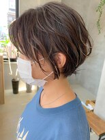 テトヘアー(teto hair)&nbsp;ショートボブ、グレージュ、前下がり、アッシュブラウン