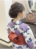 浴衣に似合うゆるふわアップ