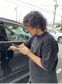 スパイラルパーマメンズロングくるくるパーマ縦落ちパーマ