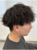 波巻きパーマメンズパーマメンズヘアツーブロックツイストパーマ