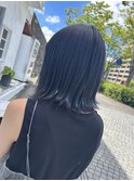 ブルーブラック×外ハネ