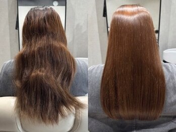 ミントリーフ 大福店(Mint leaf)の写真/【南区・大福】柔らかくナチュラルな仕上がりのストレートで、周りと差がつく美髪に…◇[岡山/髪質改善]