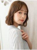 □ミルクティーアッシュくせ毛風小顔抜け感ボブ416川口20代30代