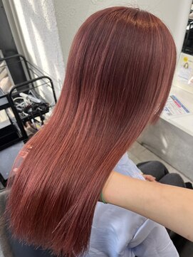 ラビス(Lovis) くびれヘア/アプリコットオレンジ/ハイライトカラー/夏/縮毛矯正