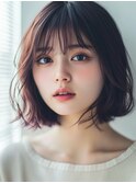 20代30代40代◎似合わせゆるふわボブ/インナーカラー/韓国