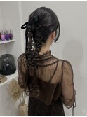 岡山ヘアセット　編みおろし