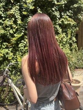 ブリーチなしピンクカラー