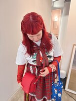 ナヌーク ダイカンヤマ(nanuk daikanyama) ミディアムレイヤーブリーチカラー赤カラーレイヤーカット