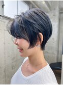 ダークパープル/ナチュラルショート/ミルクブラウン/夏/四条烏丸