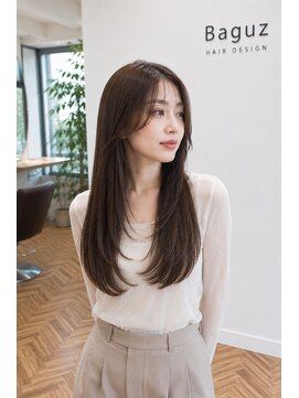バグズ ヘアデザイン 桔梗が丘店(Baguz HAIR DESIGN) 韓国風小顔レイヤーストレート艶髪シースルーバング透明感美髪