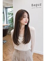 バグズ ヘアデザイン 桔梗が丘店(Baguz HAIR DESIGN) 韓国風小顔レイヤーストレート艶髪シースルーバング透明感美髪