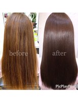アールサロンプラスキャスパ 自由が丘(Rrsalon+CASPA) 【髪質改善】R.HASヒト幹細胞水素Tr＋シリカ before→after
