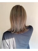 くびれミディアム×グレーベージュ//外国人風イルミナカラー