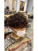 ソフトツイストスパイラルパーマ×刈り上げマッシュ