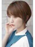 大人可愛い20代30代40代黒髪前下がりショートボブ丸みショート◎