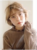 ショートヘア_チェリーブラウンフェミニンロング_88952