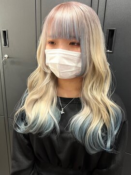 ツキ 横浜店(tuki) ミルクティーベージュダブルカラーケアブリーチインナーカラー