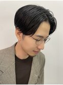 ナチュラル前下がりセンターパート