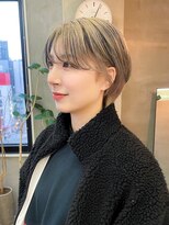 テトヘアー(teto hair) ショートヘア ブロンド ローライトカラー ショートボブ