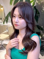 ミズチャーム(Ms.CHARM)&nbsp;顔周りカット/レイヤーカット/オリーブベージュ/韓国ヘア