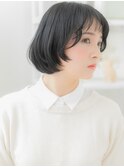 ★前髪パーマ黒髪姫カットレイヤーひし形ミニボブ20代30代★1