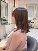 レイヤーカット/ミディアム/透明感/まろやかブラウンベージュ
