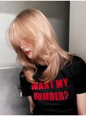 顔周りレイヤー韓国ヘアハイトーンダブルカラー_ba555464