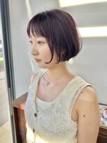 ヘアー アイス 御器所本店(HAIR ICI) ブリーチなし◎暗めレッドブラウン/小顔ショート