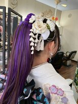 ヤスオカ美容室&nbsp;成人式ハイポジション艶ポニー