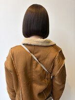 ロックス バイ マグ 松本(rocks BY MAG)&nbsp;ブリーチなし大人可愛いマロンブラウン似合わせ耳かけボブ
