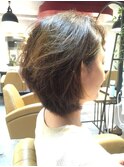 大人女子ヘア×ひし形シルエット×ショートボブ 担当関根孝文