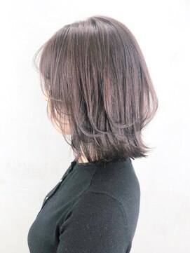 アルバム 銀座(ALBUM GINZA) ミディアムレイヤー_フォギーベージュウェーブパーマ_ba291523